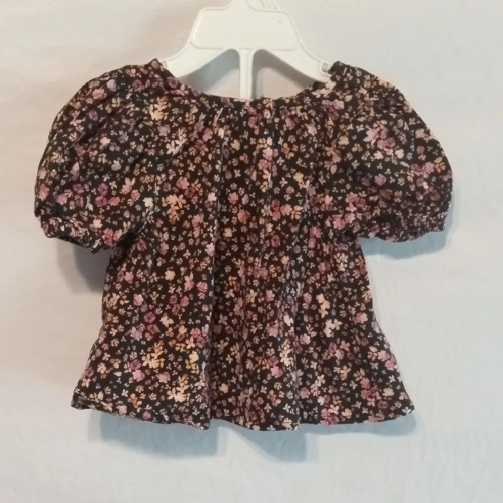 Old Navy Baby Girl Floral Puff Sleeve Top & Bloomer Set 6-12M